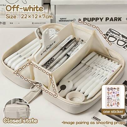 Estuche para lápices de gran capacidad tipo volcán, con compartimentos multicapa, un elegante estuche de almacenamiento para lápices y artículos de papelería para niños y niñas, disponible en varios colores, un imprescindible para el inicio del curso escolar, bolsa portátil para lápices, nuevo diseño de nicho, se puede extender plano a 180° para un almacenamiento sencillo de suministros de papelería, estuche ideal para que los estudiantes guarden sus artículos de papelería, una gran ayuda para la organización diaria de la oficina - un imprescindible para el regreso a la escuela