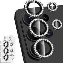 Alloy Glitter Rhinestone 1pc Galaxy S26 Ultra/S26 Plus/S26 Camera Lens Protector, Single Metal Ring Tempered Glass Lens Cover, [Strong Adhesion] Anti-Scratch Ultra-Thin High-Definition Transparent Lens Cover, 1pc, CD Pattern, Glitter, Rhinestone, Multiple Styles & Colors Mother's Day Gift Anniversary Gift - Multicolor - View 5