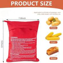 1/2/3pcs Microwave Potato Bags, New Red Washable Microwave Potato Bags, Baked Potato Microwave Cooking Bags, Quick Baking Bags Kitchen Tools, Reusable Microwave Potato Cooking Bags, Can Make Delicious Potatoes In Just Minutes, Kitchen Gadgets, Kitchen Accessories - Red - View 3