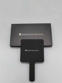 Skinceuticals 方形手持鏡，堅固手柄，高清晰鏡面，壓克力材質，輕量，耐刮，防霧，易清潔，便攜，日常使用 - 黑色 - 查看 6