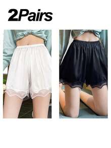 1 buah/2 buah Celana Pendek Berenda, Desain Musim Panas Ringan untuk Wanita di Bawah 110 lbs - MultiWarna - View 17
