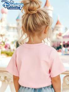 Minnie Mouse With Heart One Cute Disney Fresh And Fashionable Round Neck T Shirt For Girls Made Of 100 Cotton Is An Ideal Choice For Daily Wear Vacation Leisure Outdoor Exploration School Life And Shopping Trips It Is A Must Have Item For Summer It Is Also An Excellent Gift For The Same Boy And Girl Every Child Deserves One - Pink - View 2