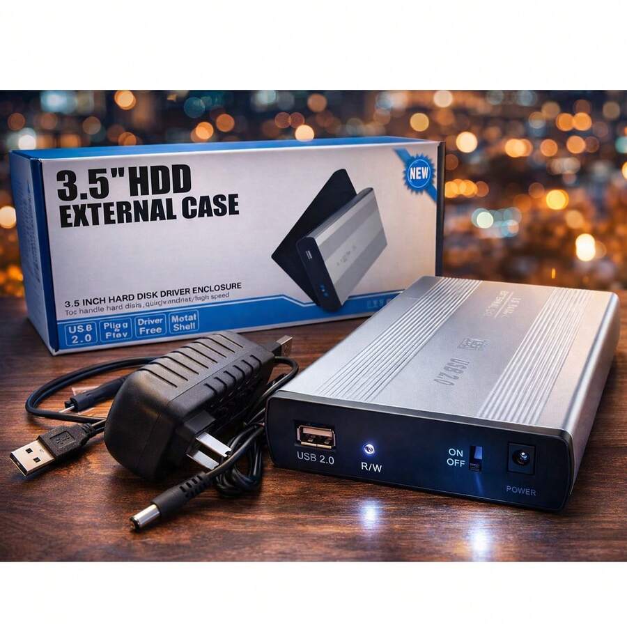 Caja Externa para Disco Duro de 3.5 Pulgadas USB 2.0 - Tipo de Enchufe A Japonés (100V) - Ver 1