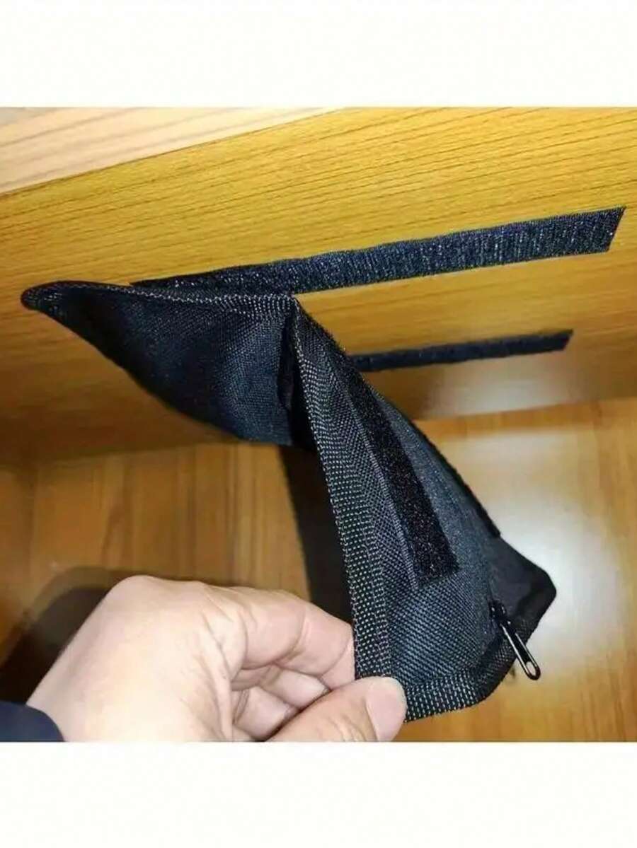 1個隱藏式秘密收納袋 - 黏貼式隱藏箱，可用於存放現金、、珠寶，低調輕便錢包，不易被發現