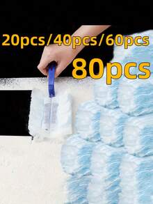 【静电除尘布】40/60/80片装静电除尘布补充装 - 一次性静电PP清洁布，360°多表面覆盖，适用于家居、汽车、家电、键盘、书架和家具 - 兼容大多数静电除尘器 - 款式A - 查看 1