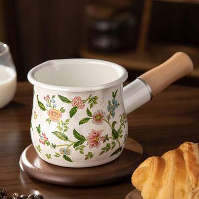 choxila 1 adet Emaye Kahve Potu, Süt Potu, 10 cm Mini Japon Tereyağı Tavası, Bebek Maması Kabı, Kızartma, Haşlama ve Reçel Yapımına Uygun