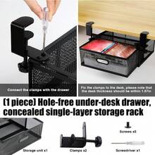 滑出式书桌抽屉柜，大容量储物空间，不损坏家具 - 彩色 - 查看 9