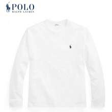Polo Ralph Lauren Men's Long-Sleeve Tee | Classic Crewneck Solid Color Casual Shirt, Versatile Layering Piece - Vitt - Visa 7
