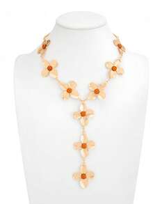 1 pieza Collar en Y con parche floral retro, adecuado para uso diario - Multicolor - Ver 3