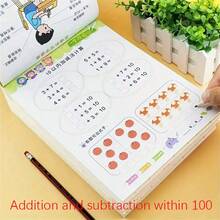 10/20/50/100 Addition And Subtraction Learning And Educational Writing Aid, 80-Page Handwritten Math Workbook With Thinking Training, Suitable For Children's Halloween/Christmas/Birthday Gift - Addition and Subtraction Within 100 - View 12