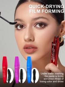 USHAS 黑色丰盈睫毛膏，持久防水，纤长卷翘睫毛，速干防晕染配方，打造浓密不结块，新手友好型眼妆必备单品 - #01 - 查看 2