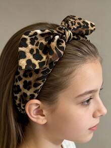 Băng đô cài tóc họa tiết da báo mới, nơ buộc tóc, băng đô nhựa cá tính, tai thỏ, khóa cài tóc khi rửa mặt, phụ kiện tóc. - Nhiều màu - Xem 1