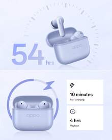 OPPO Enco Buds3 Pro 真无线蓝牙耳机，超长续航，更耐用，可连续播放音乐长达 54 小时，瞬间充满电，全面触控操作 - 查看 4