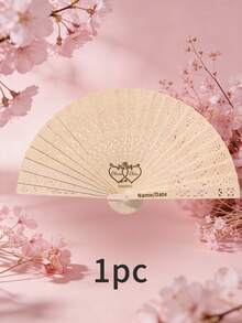 Personalized Engraved Wedding Fan, Customizable Names & Dates, Folding Fan For Brides, Bridesmaids. Hollow-Out Laser-Cut Pattern. Ideal For Graduation, Summer Beach Weddings, Parties, Wedding Favors, Gift Fans, Boho Chic, Rustic Charm - Multicolor - View 44