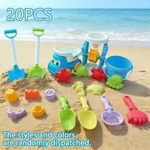 20pcs Beach Toys Set, Beach Car, Sand Digging Toys, Beach Bucket, Shovel, Beach Game Tools, Suitable Summer Beach Gift For Kids, Random Color - Multicolor - View 13