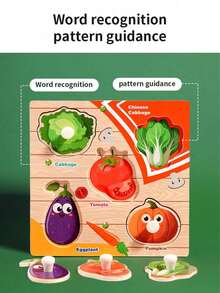 Feirui Educational Wooden Fruit Puzzle - 5 Unique Shapes, Realistic Details, Suitable For Toddler Learning Toys, Christmas, Halloween, Thanksgiving - Multicolor - View 6