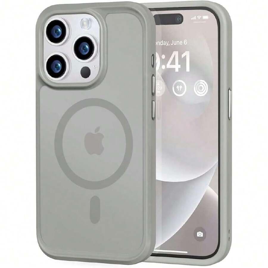 - Strong Magnetic Case For IPhone 14 Pro, Compatible With MagSafe, Military Grade 13ft Drop Protection] Slim Matte Translucent Shockproof Case For 6.1"  14 Pro, 41920751 - Dark Green - View 1