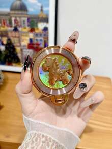 1pc New Rotating & Foldable Fashion Phone Case Stand, "Get Rich Soon" Design - Multicolor - View 3