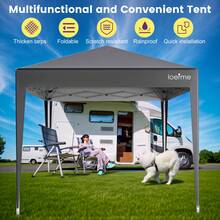 loefme 2.5x2.5m Pop Up Gazebo Waterproof Outdoor Canopy Tent Heavy Duty Metal Frame No Sidewalls With Carrying Bag - Xám - Xem 2