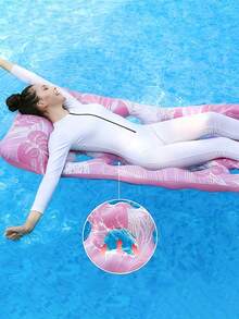 1pc Heart Hole Inflatable Pool Float, Striped Water Hammock Lounge Bed With Backrest, Foldable Swimming Floating Raft For Summer Pool Party Beach,Pool Inflatable,Holiday Essential,Inflatable Pool Floats,Pool Toys,Garden Ornaments - Multiple Styles - View 4