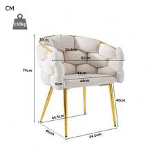Living Room Chairs - Beige + Velvet - View 3