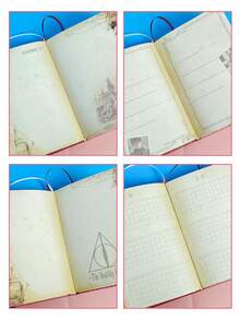 1 Stück Harry Potter Notizbuch für die Schule, ästhetisches Hogwarts Gryffindor Slytherin Ravenclaw Hufflepuff Colleges Tagebuch Notizbuch mit 2 Stück Handkontoauszug Aufkleber, Hogwarts Zugtickets, magische Abenteuerkarten Notizbuch für Harry Potter Fans, Geburtstagsgeschenk, Schulmaterial [offiziell lizenziert] - Verschiedenfarbig - Übersicht 5