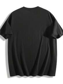 Women's Fashionable Printed Pure Cotton Short-Sleeved T-Shirt, Featuring A Graphic Print Design, Round Neck Short Sleeves, Soft And Breathable, Versatile, Suitable For Everyday Wear, A Must-Have For Fashionable Women! - Black - View 2