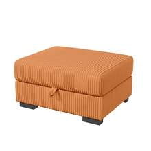 Divano a due posti, divano modulare con cuscini e schienale sfoderabili, divano moderno, braccioli larghi, adatto per soggiorno, camera da letto, appartamento, beige/grigio - Arancione - Visualizzare 3