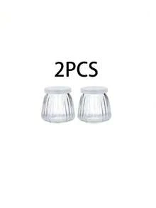 1/2/4pcs Transparent Glass Mini Pudding Jars With Lids, Suitable For Yogurt, Jam, Honey, Pudding Etc. Ideal For Making Refreshing Puddings In Summer, Portable And Easy To Use, Good Sealing, Dishwasher , Reusable - View 9