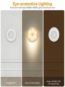 1 buah Lampu Kabinet Sensor Pintar LED, Lampu Malam Modern Berputar 360°, Lampu Malam Bertenaga Baterai, Lampu Samping Tempat Tidur, 3 Baterai AAA (Tidak Termasuk), Dapat Dilepas, Sensor Alas Magnetik, Cocok Untuk Kamar Tidur, Ruangan, Lemari Pakaian, Tangga, Dapur, Lorong, Kamar Mandi, Meja Samping Tempat Tidur - Beraneka warna - View 11