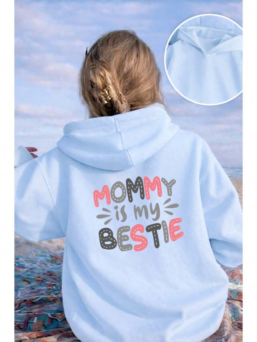 Mommy Bestie Sweatshirt 100% Cotton - Baby Blue - View 1