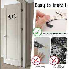 15x10cm Self-Adhesive Universal Bathroom Sign, Suitable For Home, Hotel, Office, Parking Lot, Restaurant And Other Venues - View 3