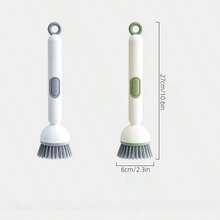1个白色和灰色塑料圆形刷头，带内置清洁剂分配器，适用于日常厨房清洁，有效清洁锅碗瓢盆。 - 多色 - 查看 8
