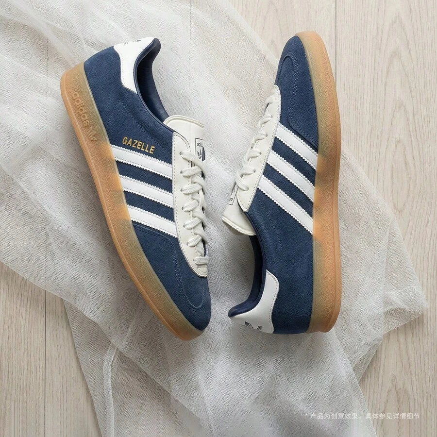 Adidas Originals GAZELLE 男女通用室内休闲运动鞋，低帮 IH9650 - 霧霾藍 - 查看 1