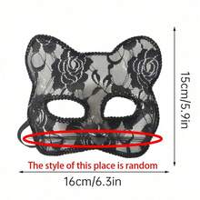 1pc Gothic Cat Face Mask, Sexy Gothic Costume Suitable For Masquerade Ball, Role Play, Halloween Party - Elegant Mask - Multicolor - View 7