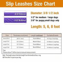 1 pieza Correa trenzada, Correa para perros con cierre deslizante, Adecuada para perros pequeños, medianos y grandes para paseos y entrenamiento al aire libre - Morado - Ver 3