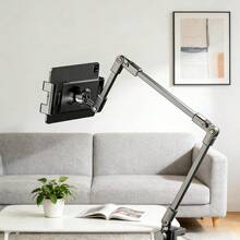Giá đỡ kim loại hợp kim, giá đỡ cho người lười biếng, có thể xoay 360° theo sáu trục và điều chỉnh được, giá đỡ để bàn cạnh giường, hỗ trợ nhiều thiết bị đặt cạnh giường, có thể đặt trên bàn để xem phim truyền hình, giá đỡ kim loại trên giường ký túc xá, quà tặng mùa xuân - màu đen - Xem 8