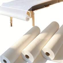 1卷50片装一次性床单，SPA床罩，按摩床纸卷，适用于按摩床、SPA床、纹身床和检查床 - 彩色 - 查看 1