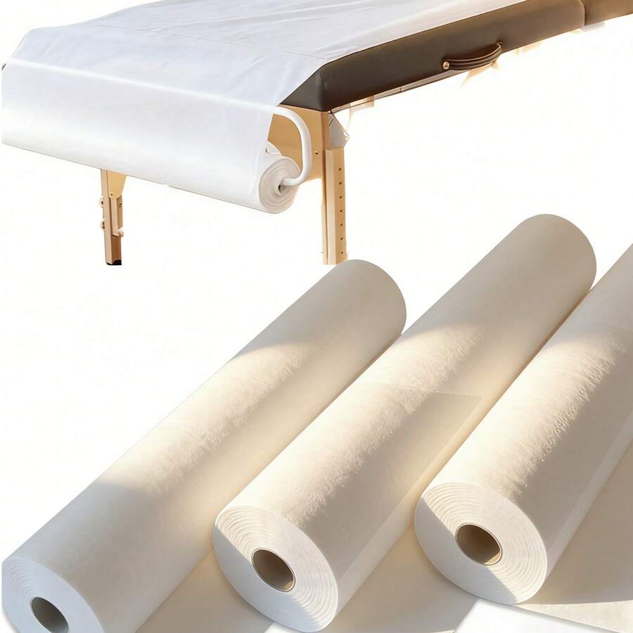 1卷50片装一次性床单，SPA床罩，按摩床纸卷，适用于按摩床、SPA床、纹身床和检查床 - 彩色 - 查看 1