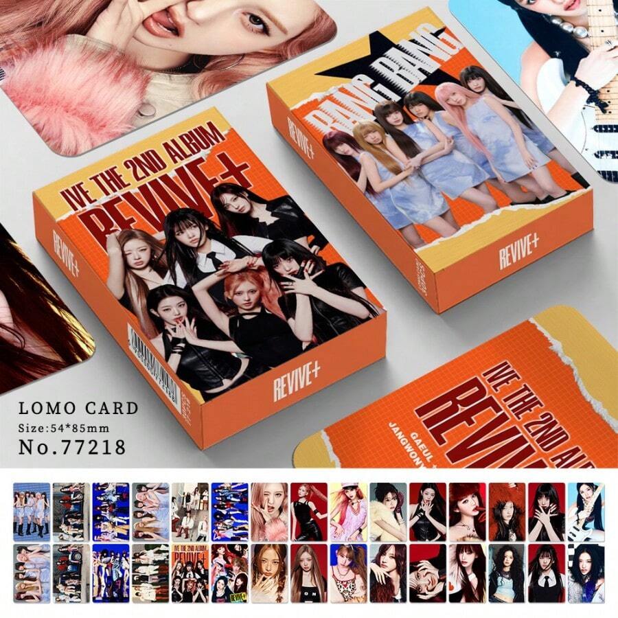 30张双面3英寸小卡套装，为新专辑《REVIVE+》而设，包含Anyu-Jeong、LIZ等成员，收藏版Lomo卡，双面Lomo卡，激光卡，贺卡，照片卡，主题照片卡套装 - 彩色 - 查看 1