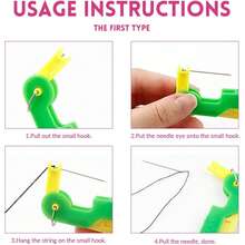 EDCUEBE7 Accesorios de costura Enhebrador de agujas de material plástico adecuado para coser, Enhebrador de plástico DIY, Enhebrador de punto de cruz, Enhebrador de agujas, Hilo de coser - Enhebrador plegable - Ver 5