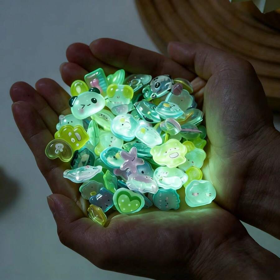 3D Luminous Embossed Stickers, Cartoon Sticker Decals For Phone Case, Jewelry, Scrapbooking, Gifts For Valentine's Day, Easter, Anime Fans, DIY Crafts - Multicolor - View 1