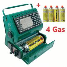 PORTABLE GAS HEATER OUTDOOR CAMPING FISHING BUTANE GAS PATIO HIKING + FREE 4xGAS - Multicolor - View 1