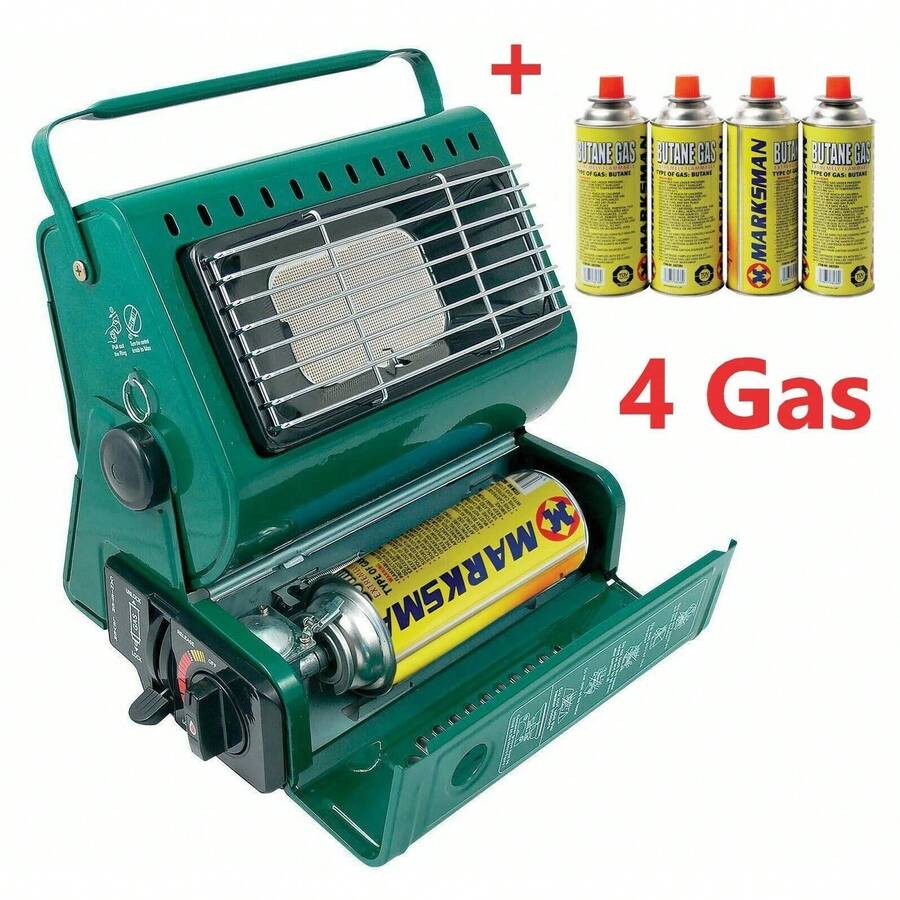 PORTABLE GAS HEATER OUTDOOR CAMPING FISHING BUTANE GAS PATIO HIKING + FREE 4xGAS - Multicolor - View 1