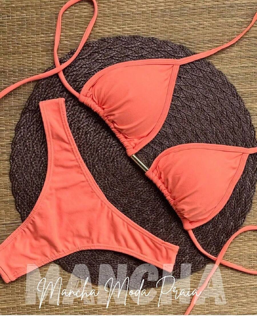 Polyamide Bikini With Lined Cups - S, M, L, XL - Orange - View 1