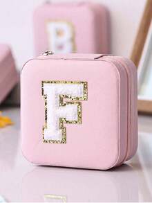 1个泡沫字母首饰盒，A-Z字母旅行首饰盒，伴娘礼物，结婚礼物，字母戒指盒，女士礼品盒，PU皮革首饰盒（适用于戒指、吊坠、耳环、项链等） - 女孩和女士礼品盒。 - 彩色 - 查看 22
