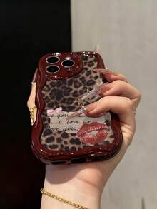 Cute Leopard Print Cheetah,Leopard Print Leopard Print Lip Painted Soft Phone Case Compatible With Iphone 17/17 Pro Max/ 16/16 Pro/16 Pro Max/15/XR/7P 8P/P12 Pro Max/P13 Pro Max/P14 Pro Max/P13/P14/P11/P12/P14, Cute & Fashionable Thick Protective Cover Spring Gift - Multicolor - View 2