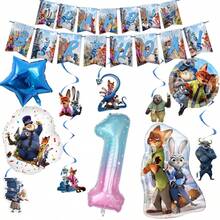 10 Peças Conjunto de Balões Azuis para 1st Aniversário: Material de Alumínio Metalizado + Látex Dupla Camada, Estilo Cartoon Legal! Inclui Balões Numéricos Azuis Brilhantes "1-9", Balões em Formato de Nick e Judy + Bolas Decorativas com Glitter, Tons de Azul Claro Reproduzindo Imagens dos Personagens, Vívido e Atraente. - Multicolorido - Visão 23