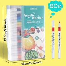 Acrylic Paint Markers Set - 12/24/36/48/60/80 Colors, Waterproof Permanent Paint Pens, Non-Fading High Pigment Quick Drying, Streak Free For Art Supplies, Rock Painting, Crafts, Easter Gifts For Teens Adults, Back To School - Multicolor - View 6