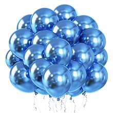 31 pièces de ballons en latex de 12 pouces de couleur bleu métal, vert métal, or rose. Convient pour la fête de l'indépendance, la saison de remise des diplômes, la fête des pères, le Nouvel An (style cool), Halloween (thème technologique), fête d'été, anniversaire, cérémonie d'ouverture, journée à thème spatial, journée à thème nautique, cérémonie de passage à l'âge adulte, événement d'affaires, Pâques (style océanique) - Voir 2